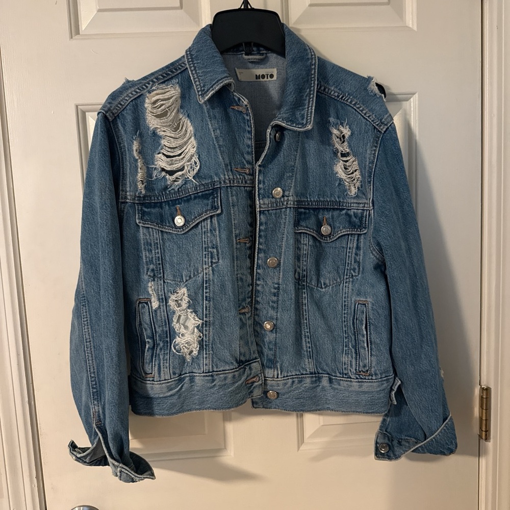 Topshop Moto Light Blue Denim Jacket